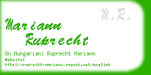 mariann ruprecht business card